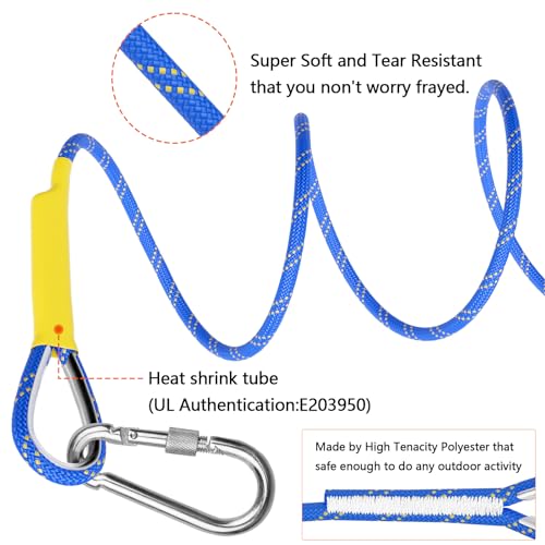 X XBEN Outdoor Climbing Rope 10M(32ft) 20M(64ft) 30M(96ft) 50M(160ft) 70M(230ft) 152M(500FT) 352M(1000FT) Static Rock Climbing Rope for Escape Rope Ice Climbing Equipment Fire Rescue Parachute - color: Blue, size: 1/3 Inch x 64 Feet