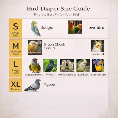 4PCS Bird Diaper Harness Kit with Disposable Pads and Flight Training Leash, Reusable Bird Diaper for Parrots Cockatiels Conures and Parakeets, Adjustable Bird Harness for Indoor Use(L) - color: L