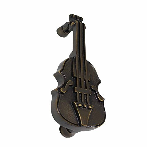 Renovators Supply Manufacturing Brass Door Knockers for Front Door 6.5 in. Violin Style Antique Brass Door Knocker with Mounting Hardware - color: Antique Brass Violin
