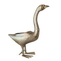 Creative Co-Op Cast Aluminum Goose Shaped Planter Container with Sculptural Farmhouse Silhouette, Gold Finish