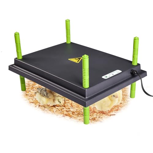 Tetuga Brooder Heat Plate 12 X 16” Chick Heating Plate Warm Up to 40 Chicks | Chicken Heater Plate with Adjustable Height & Angle, Energy-Efficient 30W Chick Warmer Safer Than Brooder Lamp - size: 12x16 Inch