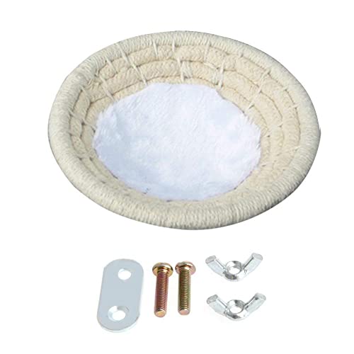 Bird Breeding Nest Bed Hut Toy with Warm Comfortable Mat Handmade Cotton Weave Hemp Rope Hatching Hut Cave Cage Accessories for Parakeet Conure Cockatiel Canary Finch Lovebird Budgie (A: COTTON) - color: A - Cotton
