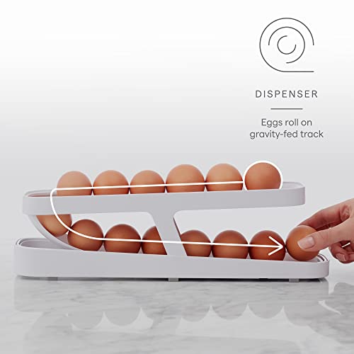 YouCopia RollDown™ Egg Dispenser, Space-Saving Rolling Eggs Dispenser and Organizer for Refrigerator Storage - size: Egg Dispenser, Space-Saving