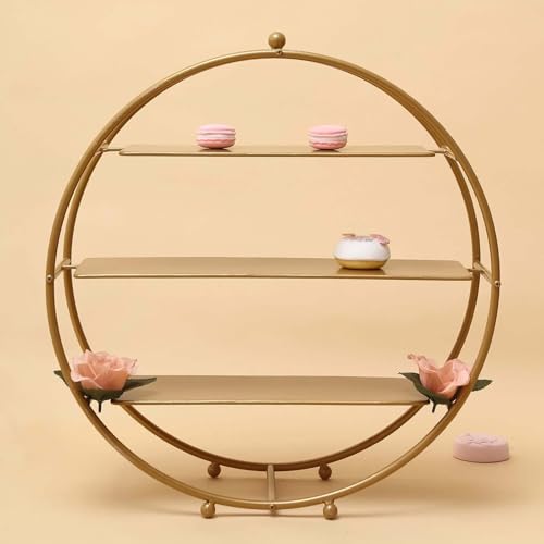 Efavormart 3-Tier Metal Round Cupcake Stand 21" Matte Gold - Durable Contemporary Dessert Holder Appetizer Display for Upscale Events Banquets & Gatherings - color: Gold, size: 3-Tier 21" Round