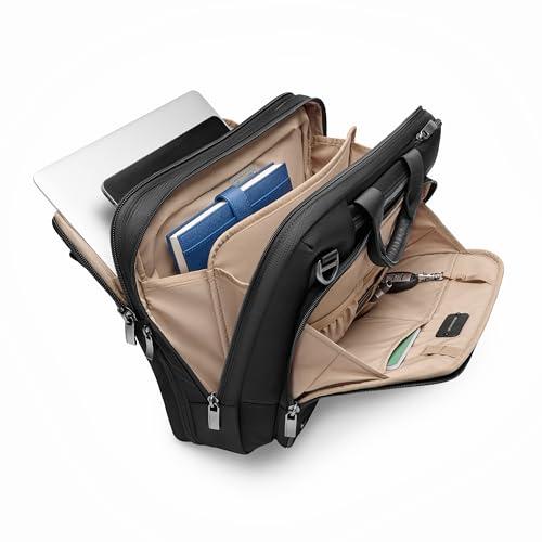 Briggs & Riley Medium Expandable Briefcase - Laptop Bag for Work & Travel, Briefcases for Men & Women, Includes Shoulder Strap, Self-Repairing Zipper, Fits up to 15" Computer - @work Collection, Black - color: Black, size: Medium Expandable Brief