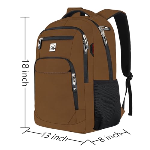 Laptop Backpack,Business Travel Anti Theft Slim College Backpack | Water Resistant Durable Computer Bag Gift for Women & Men Fits 15.6 Inch Laptop and Notebook - Brown - color: Brown, size: 15.6 Inch, style: Laptop