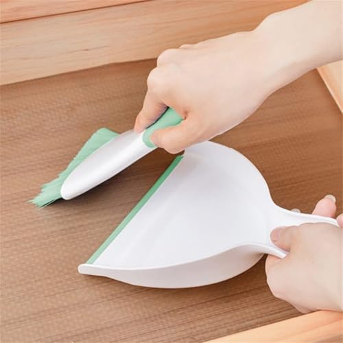 Dust pan Broom Brush Dustpan - Small Broom and Dustpan Set,Mini Broom and Dustpan,Small Dustpan and Brush Set for Home Cleaning, Sofa, Desk, Guinea Pig Cage, Cat Litter etc.（Light Green 2 Set） - color: Light Green, size: 2set