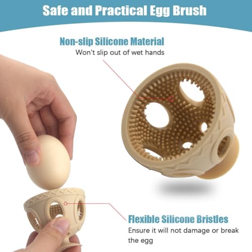 Egg Cleaner for Fresh, Silicone Egg Brush Cleaner, Multipurpose Vegetable and Fruit Scrubber Tool(Yellow)