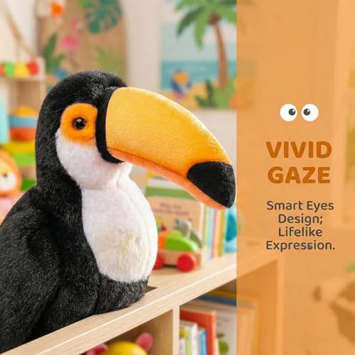 Toucan Plush Toy - Realistic 11.5inch Black Toucan Stuffed Animal, Cute Bird Toucan Plush as Gift for Your Friends - style: Toucan