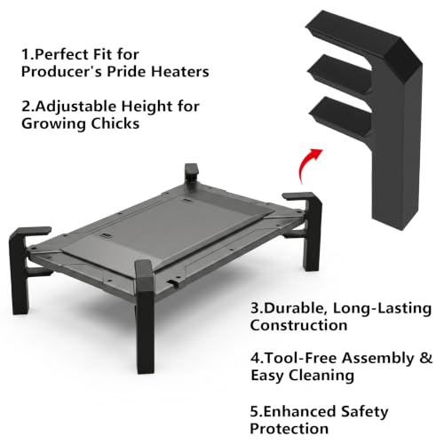 Adjustable Brooding Box Legs Compatible with Producer's Pride, for Poultry Support, Height-Adjustable Stand Replacement(2Pcs)