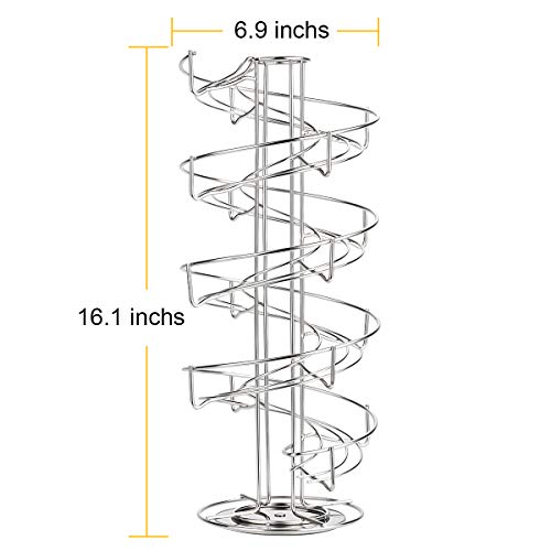 Toplife Spiral Design Stainless Steel Egg Skelter Dispenser Rack,Storage Display Rack,Silver - color: Sliver
