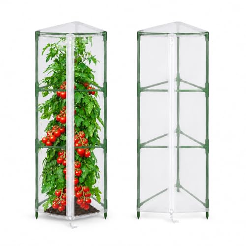 Halatool Garden Tomato Plant Cover Netting, Fits 40–55" Tomato Cages | Garden Bird Netting with Zipper & Drawstring, Insect Barrier, Plant Covers from Insects Animals, 2 Pack, 45"×15.7" - size: 45 Inch