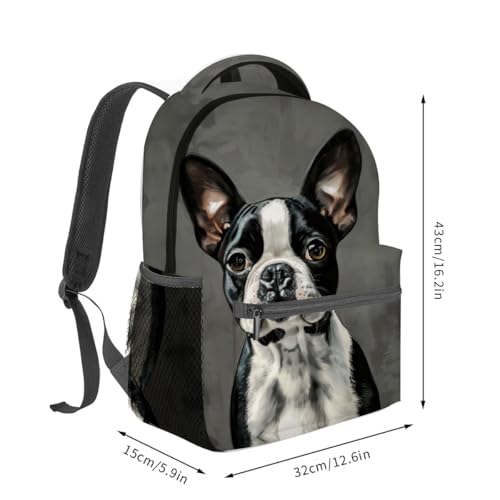 Boston Terrier Backpack Travel Backpacks Laptop Rucksack,School Bookbag for Women Kids Boys Girls,Dog Back Pack Accessories Bags,Ideal Gifts for Work, Outdoor Adventures - color: Color38