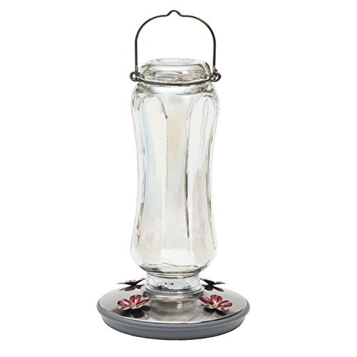 Perky-Pet Starglow Vintage Glass Hummingbird Feeder - 16 fl oz capacity - Humming Bird Feeder for Outdoors - 8132-2 - color: Irridescent, style: Vintage