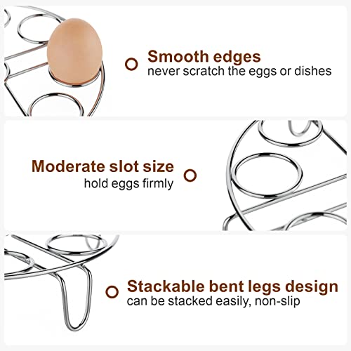Egg Steamer Rack for Instant Pot - 2-Pack Stainless Steel Trivet | Stackable Racks to Hold 18 Eggs, For Pressure Cookers, Hard-Boiled & Deviled Eggs, Steaming, Meal Prep & Kitchen Use - color: Silver-2 Pack