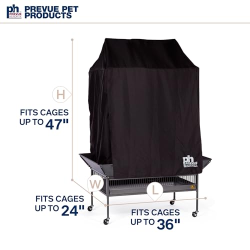 Prevue Pet Products Large Bird Cage Cover - 12505 Black 36" L x 24" W x 49" H - size: 36.0"L x 24.0"W x 49.0"H