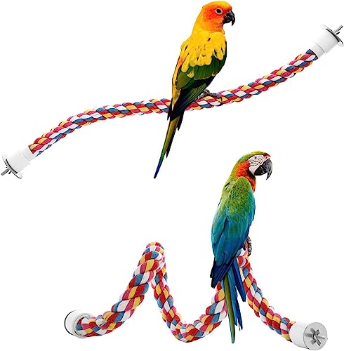 Bird Rope Perches,Parrot Toys 36 inches Rope Bungee Bird Toy (36 inches)[1 Pack] - size: 36 inches