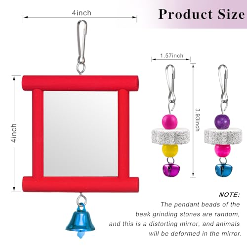Sumind 2 Pieces Chicken Mirror Toys, Red, Green, 3.94 x 3.94 Inches | Clip on Wide Brim Golf Visors, Adjustable Elastic Headband Sun Hat, Lightweight Sport Cap for Summer Outdoor Activities Women - color: Red,green, size: 3.94 x 3.94 Inches