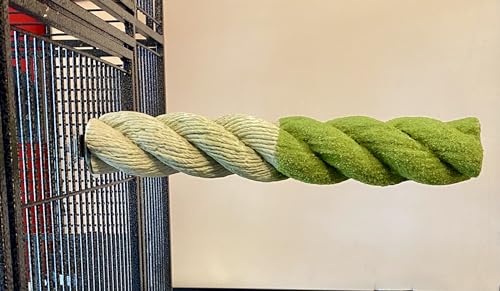 Polly's Sand-E-Rope Safety Bird Perch Toy-Trims Nails & Beak-Promotes Healthy Feet-Safe Non-Toxic-Bird Supplies for Bird Cages (Green, Large) - color: Green, size: Large