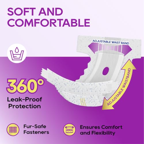 HONEY CARE All-Absorb Disposable Female Dog Diapers Small Size, Improved, 40 Count, Super Absorbent, Breathable, Wetness Indicator (Pack of 1, 40 Count Total) - size: SMALL(Pack of 1)