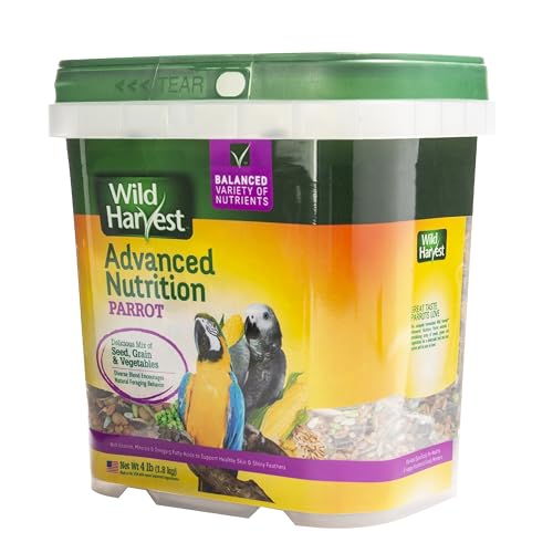 Wild Harvest Advanced Nutrition Parrot, 4 Pounds, Seed, Grain And Vegetable Mix - size: 4 Pound (Pack of 1)
