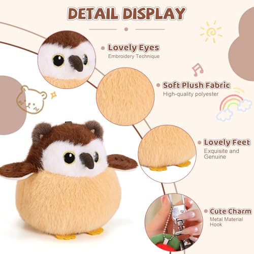 Cute Owls Plushies Soft Bird Owl Stuffed Animal Toy Gift for Kids | Bag Pendant Little Owls Stuffed Animals Plush Toy Christmas Birthday Valentine's Day Gift for Girlfriends Boyfriends - color: Owl