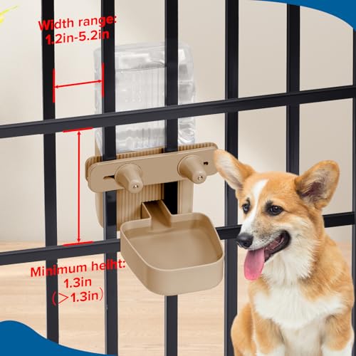 Kenond 50oz Rabbit Water Dispenser,Pet Dog Water Bottle for Crate Cage | Auto Water Bottle for Ferret,Cat,Dog and Other Animals, Compatible with Widemouth Cages, Wire Cages and Crate,dog crate water - color: Brown