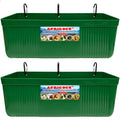 Large Feed Trough and Goat Feeder - 2 Pack Hanging Feeder with Clips, Waterer Bucket, Fence Feed Trough, Goat Supplies, 10 Quart - color: Greener