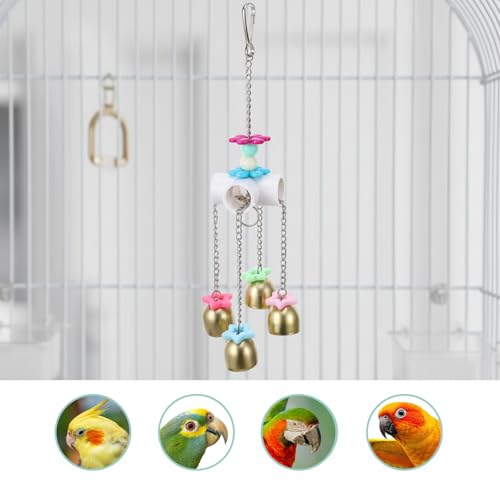 Parrot Bell Toys Bird Parrot Cage Hanging Bells Toys for Budgie, Cockatiels, Conures, and Lovebirds