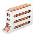 4 Tier Egg Roller Dispenser, Automatic Rolling Egg Holder, 28 Egg Capacity | Gravity-Fed Rolling System, Smooth Egg Dispensing, White Design, Easy Refill, Stable Placement - color: Pure White