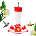 Nature's Rhythm Bird Feeder 4 bee Guard Plastic Feeding Port 8oz Glass Pinch Waist Hummingbird Feeder,1pcs - color: Red, size: 1pcs