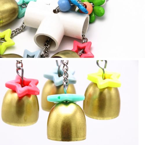 Parrot Bells Toy with Sweet Sound Bird Chewing Toy for Bird Budgie Parakeet Cockatiel Conure African Grey Lovebird