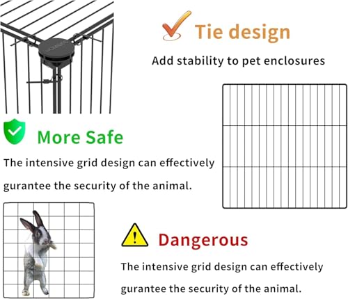 Pet Playpen, Small Animal Cage DIY Wire Fence with Door 15 Panels, Black | Portable Yard Fence for Indoor or Outdoor, for Small Animal, Puppies, Kitties, Bunny, Guinea Pigs, Turtle - style: Black