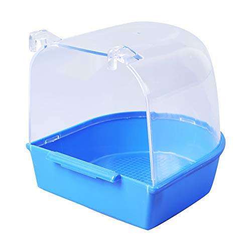 YJJKJ Pet Bird Bath Box, Bird Caged Parrot Bathing Tub | Bird Cage Accessory Bathing Tub Bath for Small Brids Parakeet Canary Budgerigar Lovebirds (White) - color: Transparent