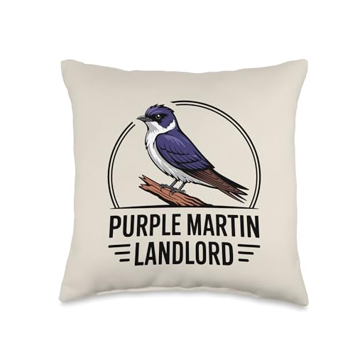 Purple Martin Landlord Purple Martin Birds Lover Adult Kids Throw Pillow - size: 16x16