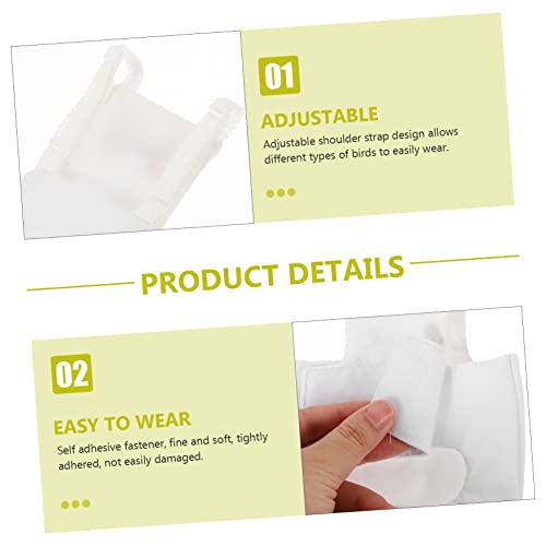 Yardwe Bird Diaper for Birds Breathable Parrot Clothing Accessory for Outdoor Activities Fits Parakeets Cockatiels and Pigeons White - size: 22x12cm
