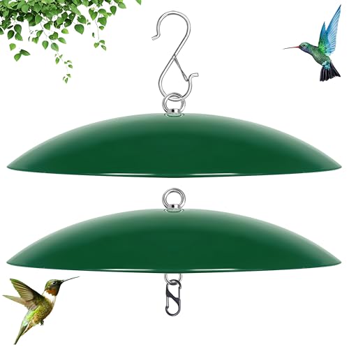 13" Bird Feeder Rain Cover,Bird Feeder Dome,Hummingbird Feeder Squirrel Guard,Proof Bird Feeders Baffle,Smart Birds Feeder's Umbrella(Green), 2Pack - color: Green, size: 13Inch / 2 Packs