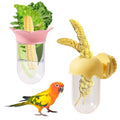 2PCS Vegetable Bird Cage Feeder, Millet Holder for Bird Cage, Veggie & Fruit Parakeet Holder Cup with Water Storage to Keep Green for Cockatiels, Budgies, Lovebirds