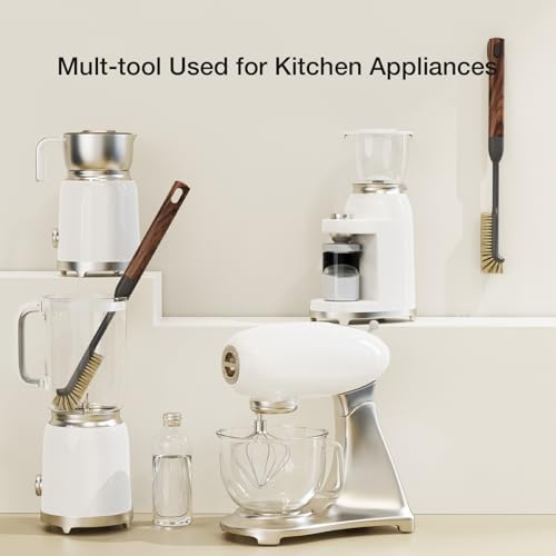 Cleaning Brush, Diveotree Hard Bristle Brush for Deep Cleaning Grout, Sink, Cup, Teapot, Bottle, Blender, Multi-Purpose Brush wih Long Handle for Kitchen (Brown) - color: Brown