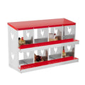Chicken Nesting Boxes 8 Holes Galvanized Steel Rustproof Egg Laying Box with Egg Collection Systems, Hen Eggs Laying Box, Ventilated/Easy to Install, for Chicken House/Duck House/Hen - color: Red, size: 8 Holes