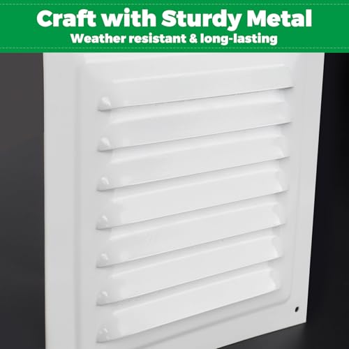 Forestchill Air Vent Louver for Chicken Coop, 10" x 10" Air Vent Grille with Built in Screen Mesh, Louvered Exhaust Grille for Chicken Coops Ventilation, White