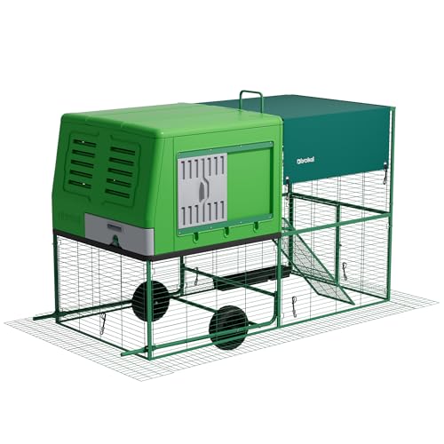 Durable Plastic Tall Chicken Coop with Run Outdoor - Portable Easy Assembly Chicken House with Insulated Besting Boxes, Waterproof Cover, Clean Drawer, Mobile Wheels (Standard) - size: Standard