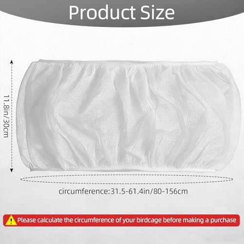 Bird Cage Seed Catcher Guard, Adjustable Stretchy Net Cover for Parrot Enclosures, Bird Cage Skirt Netting, Seed Catcher for Protective Shield for Parrot Enclosures (White) - color: White