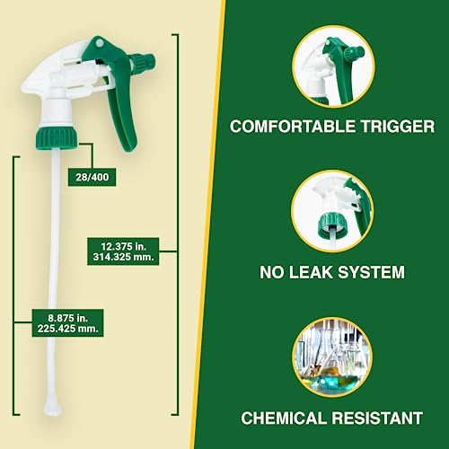 Heluva Green Spray Bottle Nozzle Replacement Tops, Mixed 3 Pack | Heavy-duty trigger sprayer tops for commercial and home cleaning. Fits 8/16/24/32 oz plastic & glass bottles. - color: Mixed, size: 3 Pack