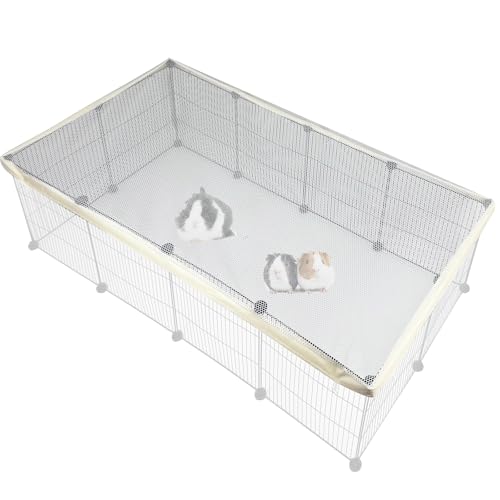 Cage Cover, Ventilated Mesh Top for C&C Midwest Guinea Pig Cage, Breathable & Escape-Proof Small Animal Enclosure Lid with Secure Clips for Rabbits（Not Include cage） (24inx47in Cage Cover) - color: 24inx47in Cage Cover
