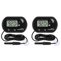 2Pcs Aquarium Thermometer Fish Tank Thermometer Reptile Fahrenheit Terrarium Water Temperature Indicator Test Digital with LCD Display Fahrenheit/Celsius - color: 2PCS