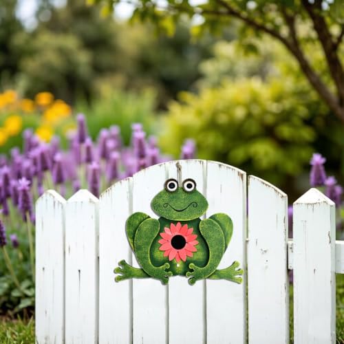 Wood Frog Bird House for Outside Decorative Bird Houses Hanging Outdoor Garden Patio Yard Hand-Painted Green Birdhouse Nesting Box for Bluebird Finch Wren Sparrow Chickadee (1)