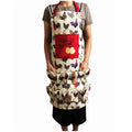 Chicken Print Egg Collecting Apron,Farmhouse Apron with Pockets,Half Bib Design for Chicken Coops,Gardening (78 * 60cm(adults))