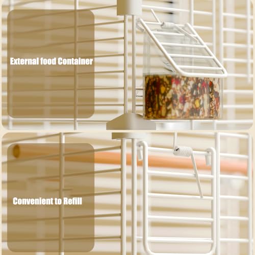 Basic Bird Cage, 24.8inch Parrot Cage (24.8" x 14.6" x 11"),Bird Cage with Ladder, Horizontal Bar, 2 Feeders, and Swing