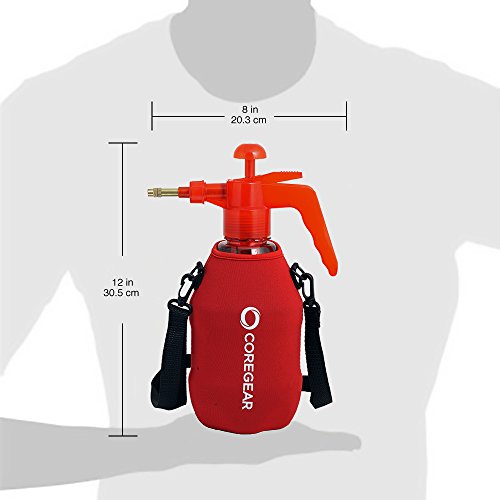 (Ultra Cool™ XLS) USA Misters 1.5 Liter Mister & Sprayer Personal Water Pump with Full Neoprene Jacket and Built-in Carrying Strap - color: Red